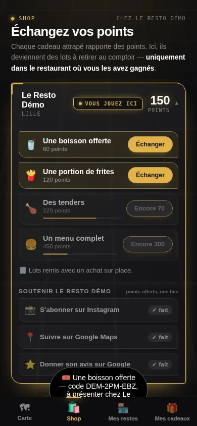 Le shop de points